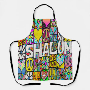 Tablier Retro 60s Psychedelic Shalom LOVE