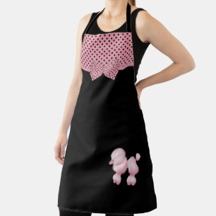 Tablier Retro Fee Pink Poodle et Polka Dot