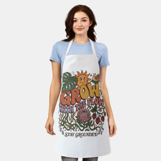 Tablier Retro Grow With The Flow Gardening Apron | Boho Fl