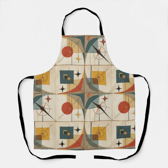 Tablier Retro Mid Century Atomic Geometric Pattern (Recto)