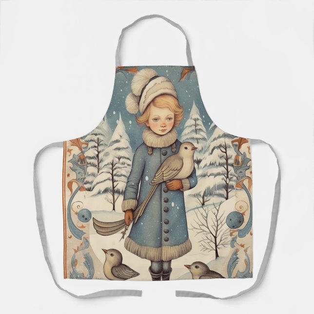 Tablier Retro Noël neige (Recto)