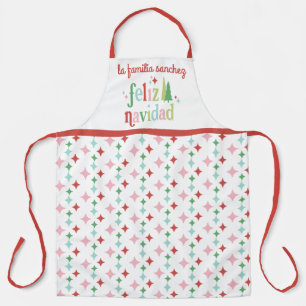 Tablier Retro Pastel Feliz Navidad Famille