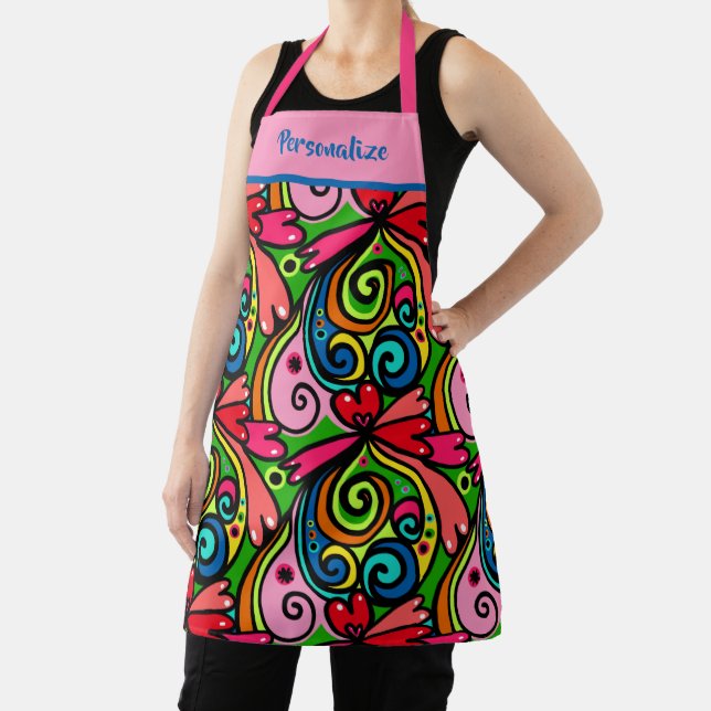 Tablier Retro Psychedelic 60s Motif Amusant et coloré (Insitu)