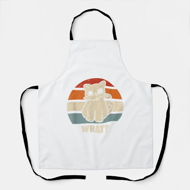 Tablier Rétro Quel Chat Couteau Miaou Kitty Drôles de Chat (Recto)