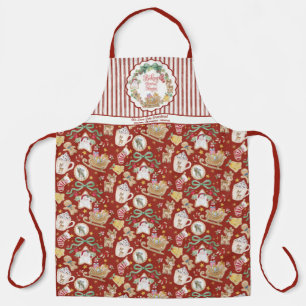 Tablier Retro Santa Traîneau Noël Biscuits de Noël Grand-m