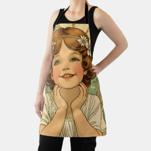 Tablier retro vintage child with flowers