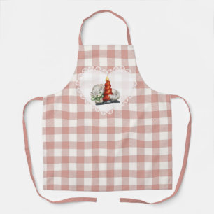Tablier Retro Vintage Coquette Bébé Animaux Chat En vichy