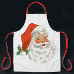 Tablier Rétro Vintage Jolly Santa Claus de Christmas<br><div class="desc">Un tablier avec une photo festive rétro. Le vieux Père Noël Jolly avec ses joues rousses et son sourire chaleureux et amical. Un peu de nostalgie de l'ancienne école pour les vieux temps,  cette image rappelle les souvenirs des célébrations du passé de Noël.</div>