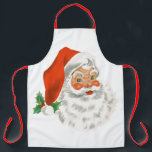 Tablier Rétro Vintage Jolly Santa Claus de Christmas<br><div class="desc">Un tablier avec une photo festive rétro. Le vieux Père Noël Jolly avec ses joues rousses et son sourire chaleureux et amical. Un peu de nostalgie de l'ancienne école pour les vieux temps,  cette image rappelle les souvenirs des célébrations du passé de Noël.</div>
