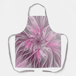 Tablier Rêve de fleur rose fractal, Motif d'Imaginaire flo