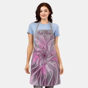 Tablier Rêve de fleur rose fractale, Imaginaire floral Mei
