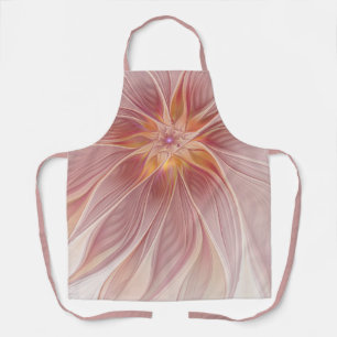 Tablier Rêve floral rose doux Fleur d'art fractal Abstrait