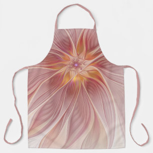 Tablier Rêve Floral Rose Tendre Abstrait Art Fractal Fleur