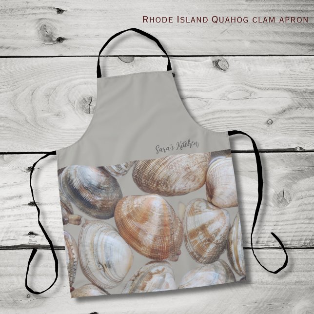 Tablier Rhode Island Quahog Clams Coastal Apron (Represent Rhode Island with their signature Quahog Clams!! )