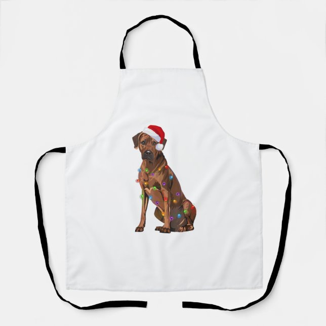 Tablier Rhodesian Ridgeback Noël Lumières Noël Chien de No (Recto)