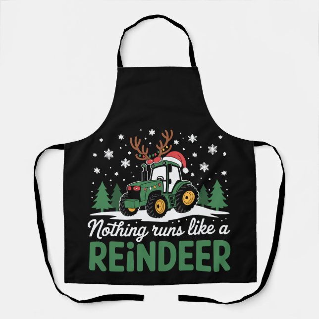 Tablier Rien ne fonctionne comme un tracteur de Noël de re (Recto)