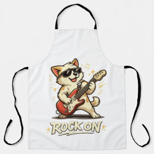 Tablier Rock On Guitare Chien Drôle Rock Musique