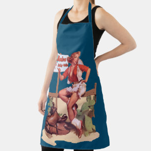 Tablier Rodéo Cowgirl vintage Hitchin' a Ride To The Rode