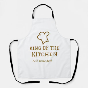 Tablier Roi de la cuisine marron chef cuisine chapeau marr