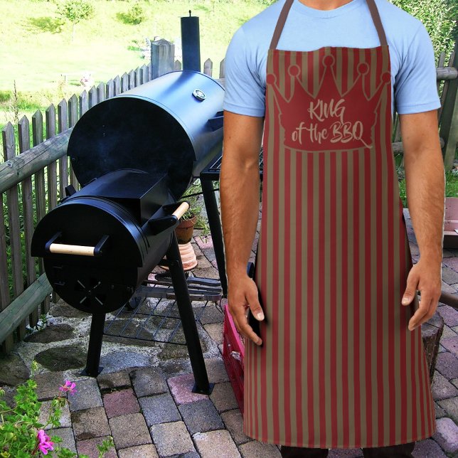 Tablier Roi des grillades rayures bordeaux (Créateur téléchargé)