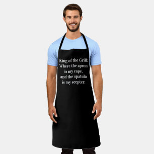 Tablier Roi drôle du grillardin de cuisine pour hommes