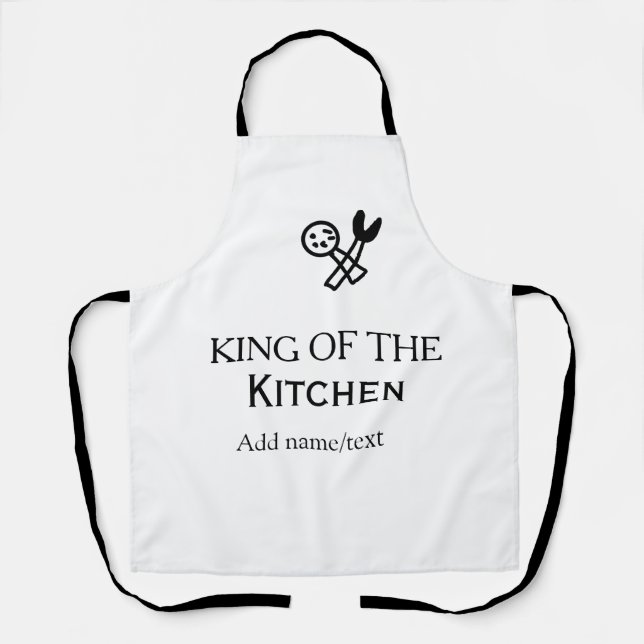 Tablier Roi du chef de cuisine cuisine ajouter nom couronn (Recto)