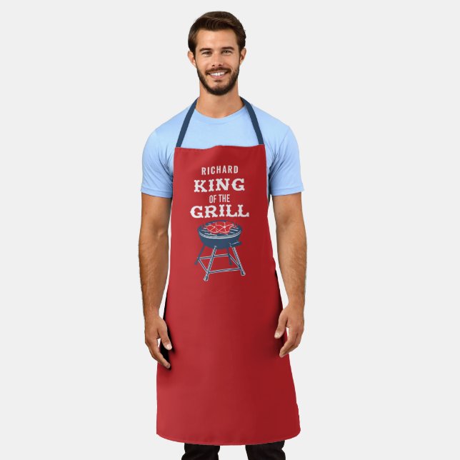 Tablier Roi du Grill BBQ Apron personnalisé (Porté)