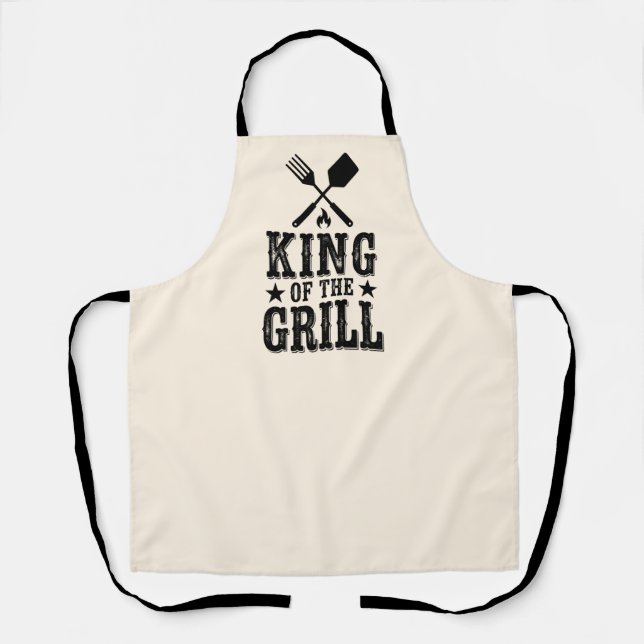 Tablier Roi du Grill Maître BBQ Personnalisé (Recto)