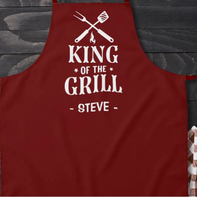 Tablier Roi du Grill Personalisé BBQ (Mens' personalized King of the Grill apron.)