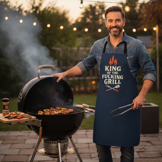 Tablier Roi du Grillon Apron de BBQ Drôle pour Hommes (Créateur téléchargé)