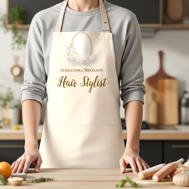 Tablier Romantic Floral Salon Hair Stylist (Créateur téléchargé)