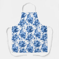 Romantique Vintage Roses-Bleu sur Blanc