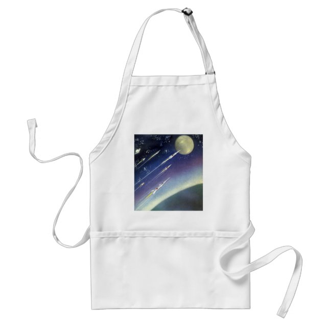 Tablier Roquettes de science-fiction vintages dans l'espac (Devant)