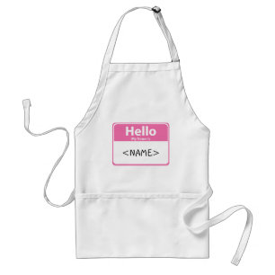 Tablier Rose Bonjour Mon nom est,<NAME>