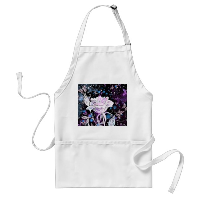 Tablier Rose d'hiver et papillons Apron (Devant)