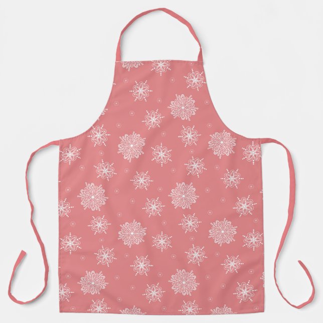Tablier Rose Fantaisiste Floral Céleste Grand (Recto)