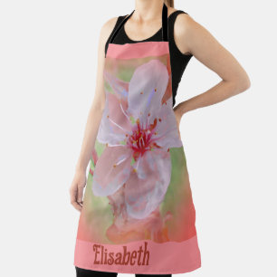 Tablier rose fleur peinte en rose