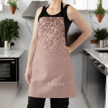 Tablier Rose Gold Blush Pink Parties scintillant Girl Mono<br><div class="desc">Rose Gold - Blush Pink Sparkle Parties scintillant brossé en métal nom de monogramme Apron. Cela rend le cadeau parfait pour 16 ans,  mariage,  douche nuptiale,  anniversaire,  baby shower ou bachelorette pour quelqu'un qui aime le luxe glam et les styles chic.</div>