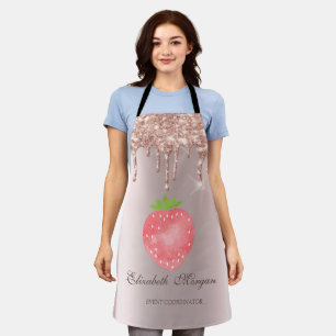 Tablier Rose Gold Drips Fraise