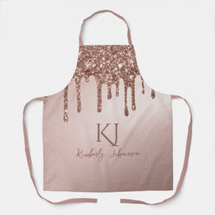 Tablier Rose Gold Paillettes Glamour & Initiales Monogramm