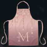 Tablier Rose Gold Parties scintillant Apron Nom personnali<br><div class="desc">Monogramme personnalisé Lettre et nom Tablier texte avec Parties scintillant Rose or Blush Aprons brillants - Votre anniversaire - Anniversaire ou Mariage Cadeau / Fournisseur - Ajouter votre lettre / Nom - Texte ou Supprimer - Faire votre cadeau spécial Apron - Redimensionner et déplacer ou ajouter du texte / des...</div>