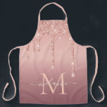 Tablier Rose Gold Parties scintillant Apron Nom personnali<br><div class="desc">Monogramme personnalisé Lettre et nom Tablier texte avec Parties scintillant Rose or Blush Aprons brillants - Votre anniversaire - Anniversaire ou Mariage Cadeau / Fournisseur - Ajouter votre lettre / Nom - Texte ou Supprimer - Faire votre cadeau spécial Apron - Redimensionner et déplacer ou ajouter du texte / des...</div>