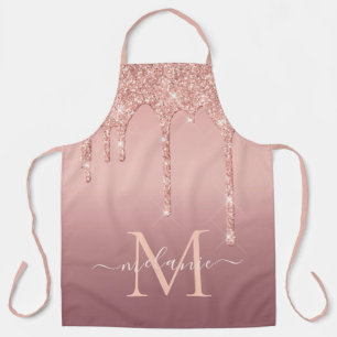 Tablier Rose Gold Parties scintillant Apron Nom personnali