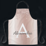 Tablier Rose Gold - Parties scintillant rose pâle Nom du m<br><div class="desc">Or rose - Faux Roses Fluides Foil Parties scintillant Étincelle Métallique Brossé Monogramme Métal Nom Apron. Cela rend le cadeau parfait pour 16 ans, mariage, douche nuptiale, anniversaire, baby shower ou bachelorette pour quelqu'un qui aime le luxe glam et les styles chic.</div>