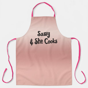 Tablier Rose Gold Rose Clair Féminin Sassy & Elle Cuisine