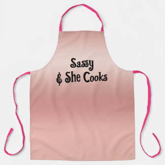 Tablier Rose Gold Rose Clair Féminin Sassy & Elle Cuisine
