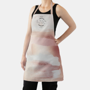 Tablier Rose Gold Watercolor Féminin Votre Logo Marque