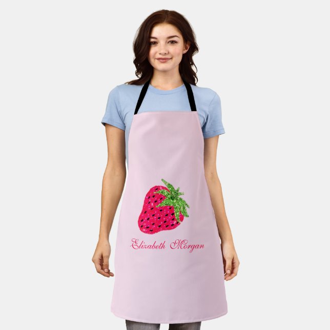 Tablier Rose Pailleté Froid de Fraise (Porté)