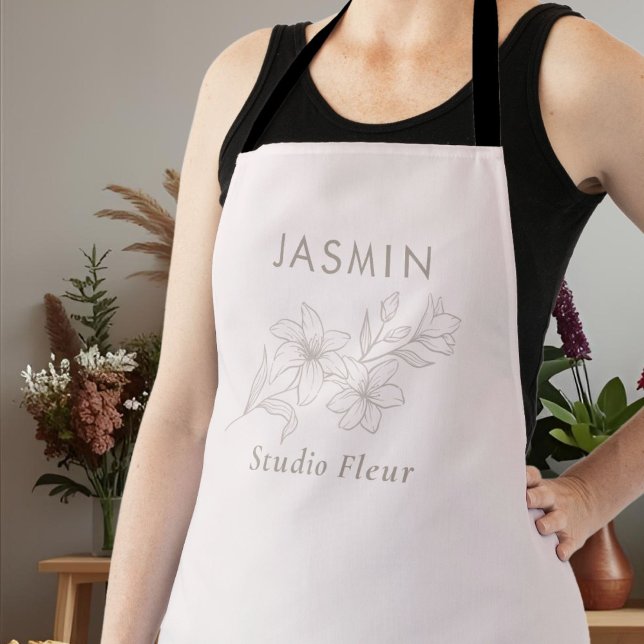 Tablier Rose pâle | Employé floral élégant (Créateur téléchargé)