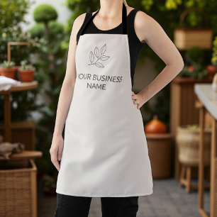 Tablier Rose Pâle Minimaliste Entreprise Botanique Petite